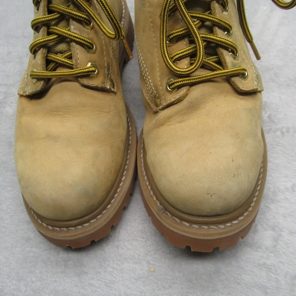 Construction Work Boots Mens 8 M Leather Lace Up Rugged Labor Work‎ Mechanic